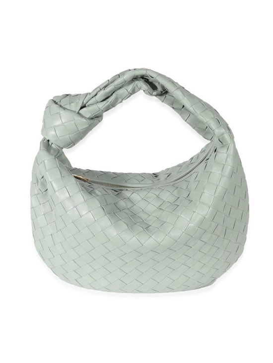 Bottega Veneta Handbags - Bottega Veneta Classic Woven Knot-Handle Shoulder Bag in Sage Green